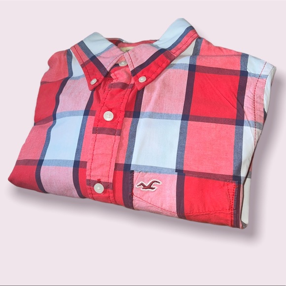 Hollister Other - Hollister Red Plaid button down shirt men’s size medium